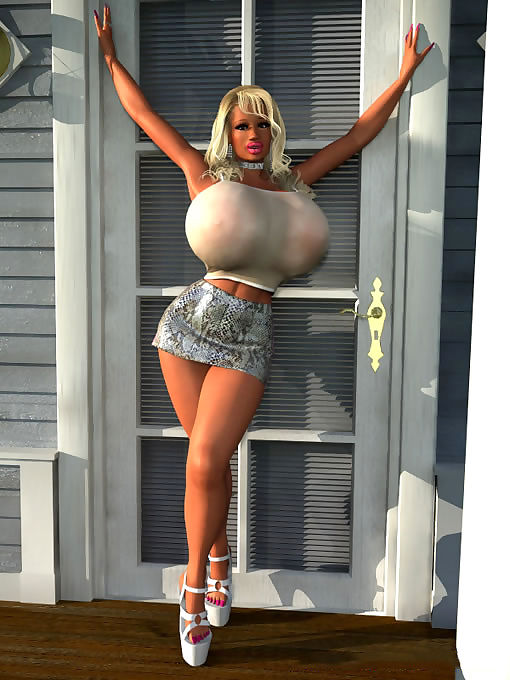 riesige Blondie 3d Blonde Babe posing Nackt im freien Teil 415