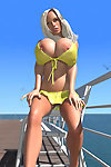 busty 3d Blondynka Kochanie pokazuje jej ogromny Cycki pod Bikini na świeżym powietrzu część 472