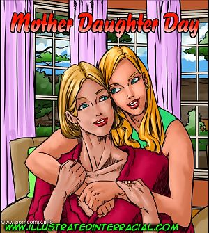 illustrated interracial- Mother Daughter Day