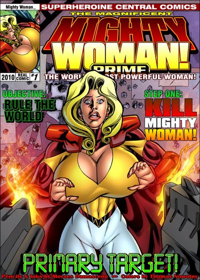 poderoso mujer el primer en primaria objetivo superheroína Central