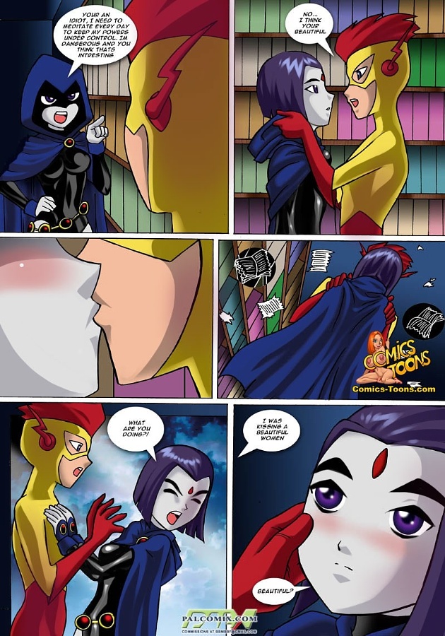 Teen Titans Comic - Raven vs Flash